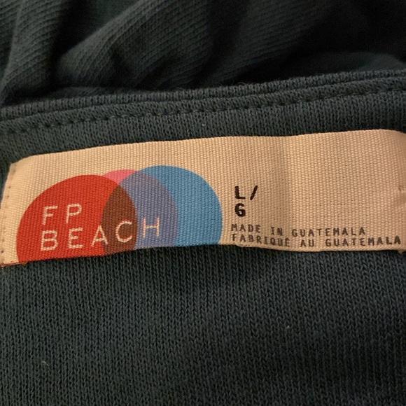 NWOT Free People Madelyn Midi teal dress L - Picture 5 of 5